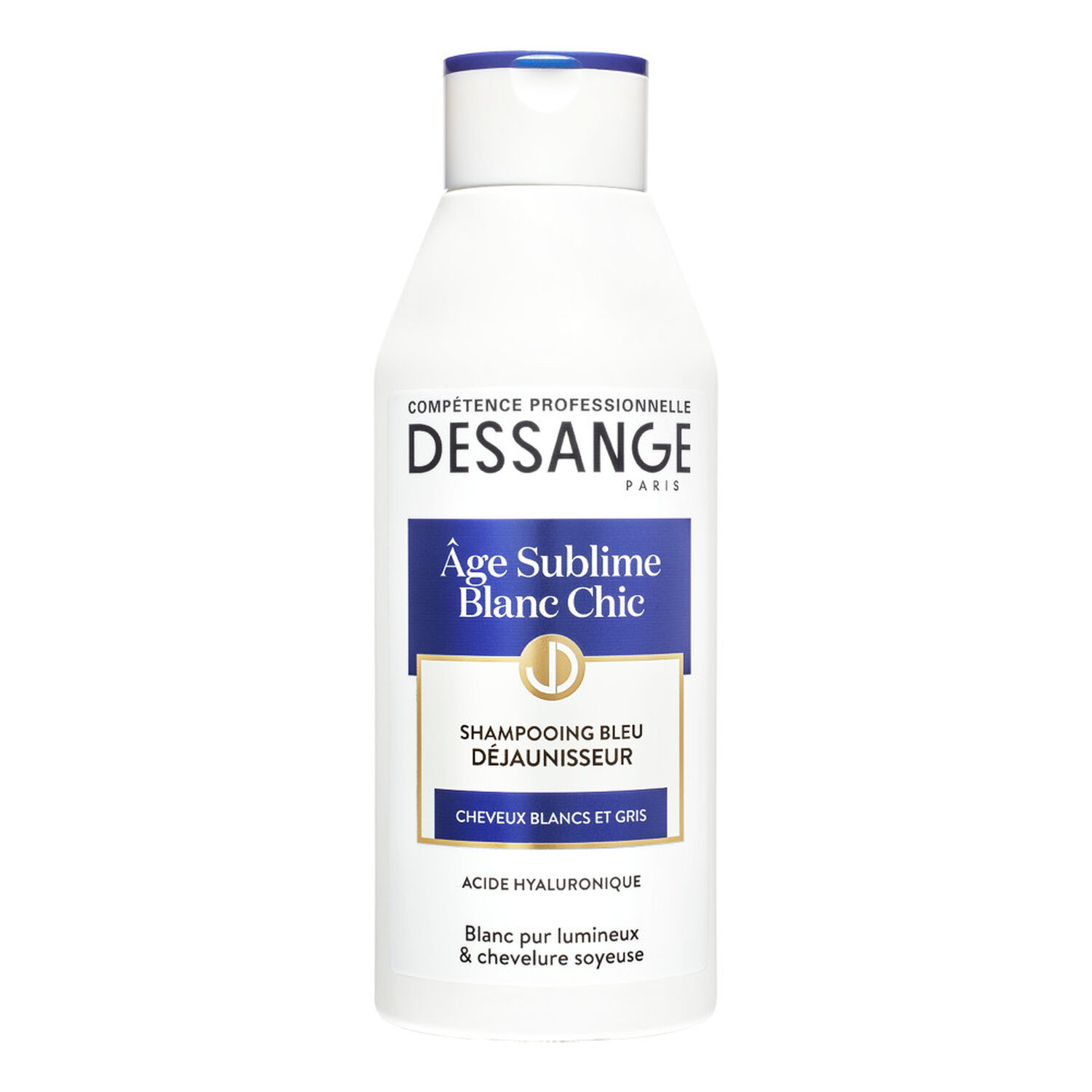 Dessange Age Sublime Blanc Chic Shampooing Bleu Déjaunisseur Cheveux Blancs et Gris
