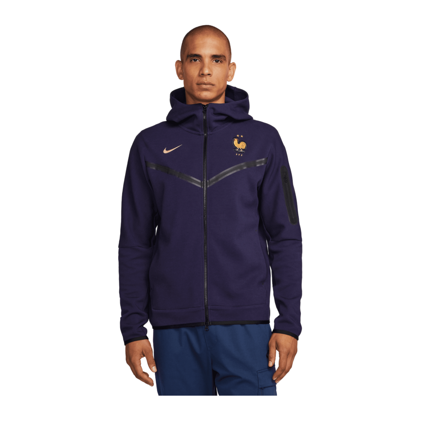 Nike Frankreich Tech Fleece Hoody EM 2024 Blau F498