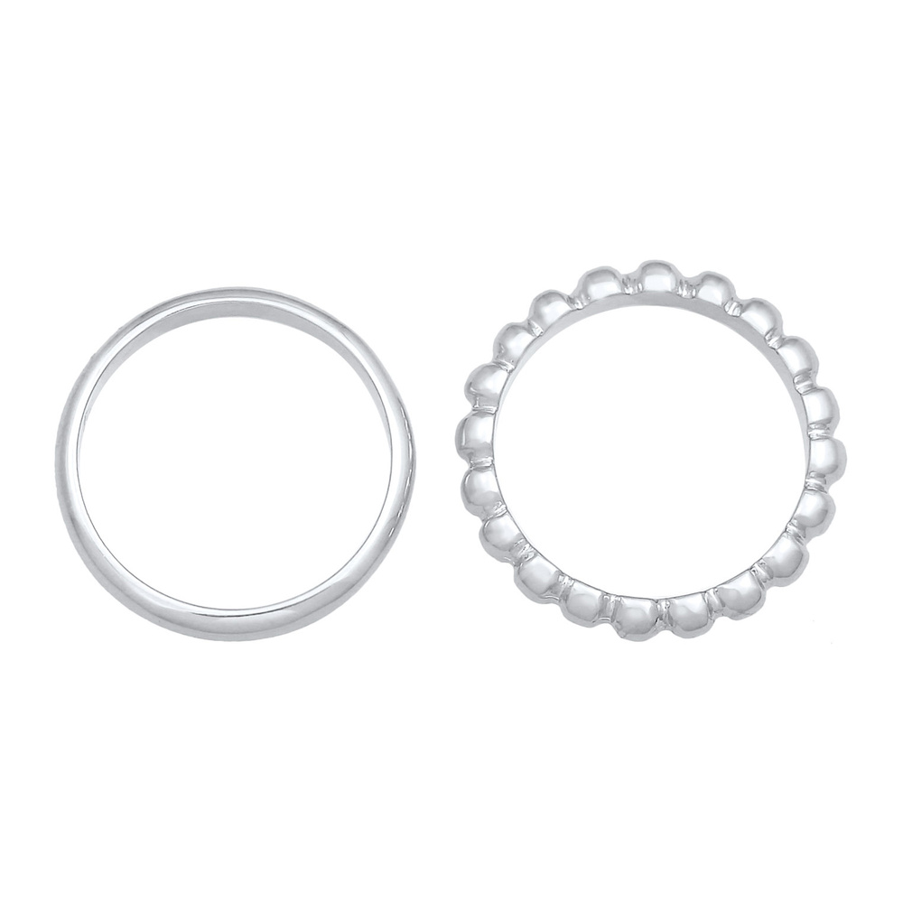 Elli Elli Bague Bague pour dames Duo Basic Ball Trend Basic en argent sterling 925 Bague