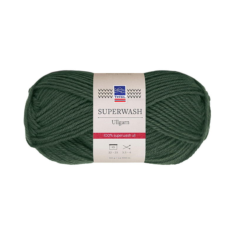 Superwash ullgarn armygrønn