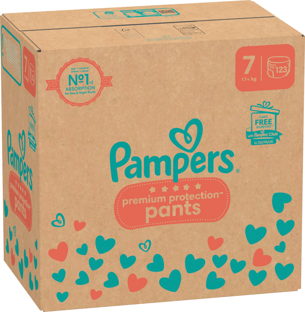 Baby Pants Premium Protection Gr. 7 Extra Large (17+ kg), Monatsbox, 123 St