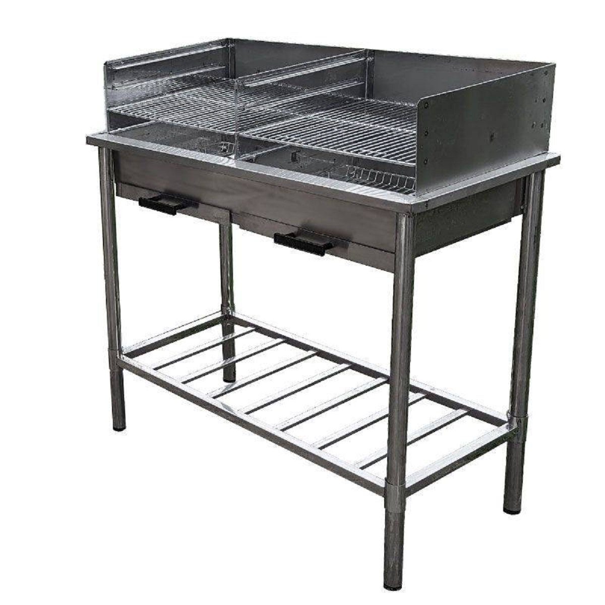 Westerholt Holzkohlegrill Grilltisch aus Edelstahl, Outdoorküche