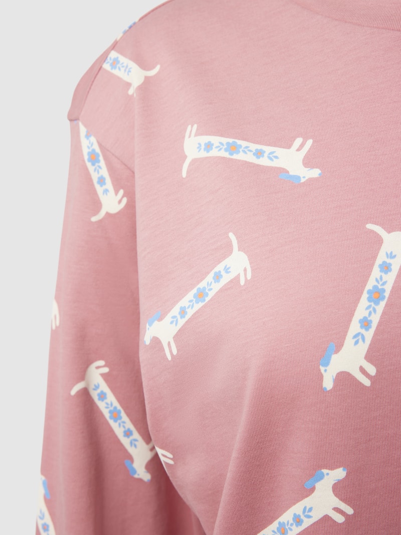 Pyjama-Oberteil mit Allover-Print in rosa