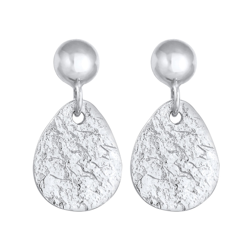 Elli Elli Boucles d'Oreilles Pendentifs d'oreilles pour femmes Goutte plaque structuré Boucles d'oreilles