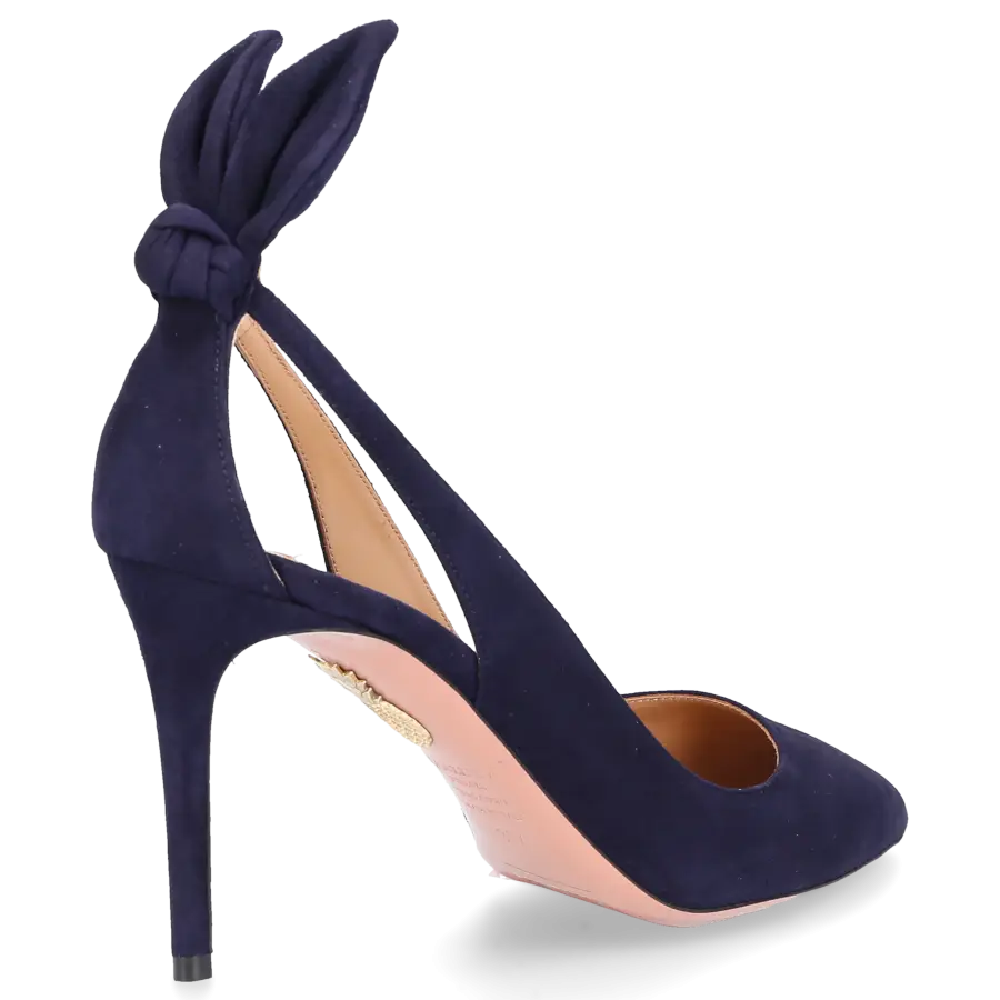 Aquazzura - Pumps BOW TIE 85 Veloursleder - blau