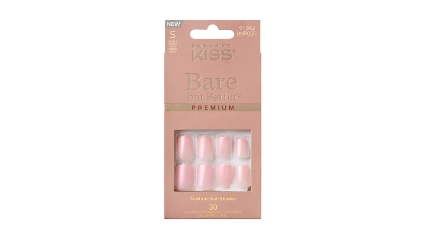 KISS Premium Nails Bare-But BNP02C - rosa