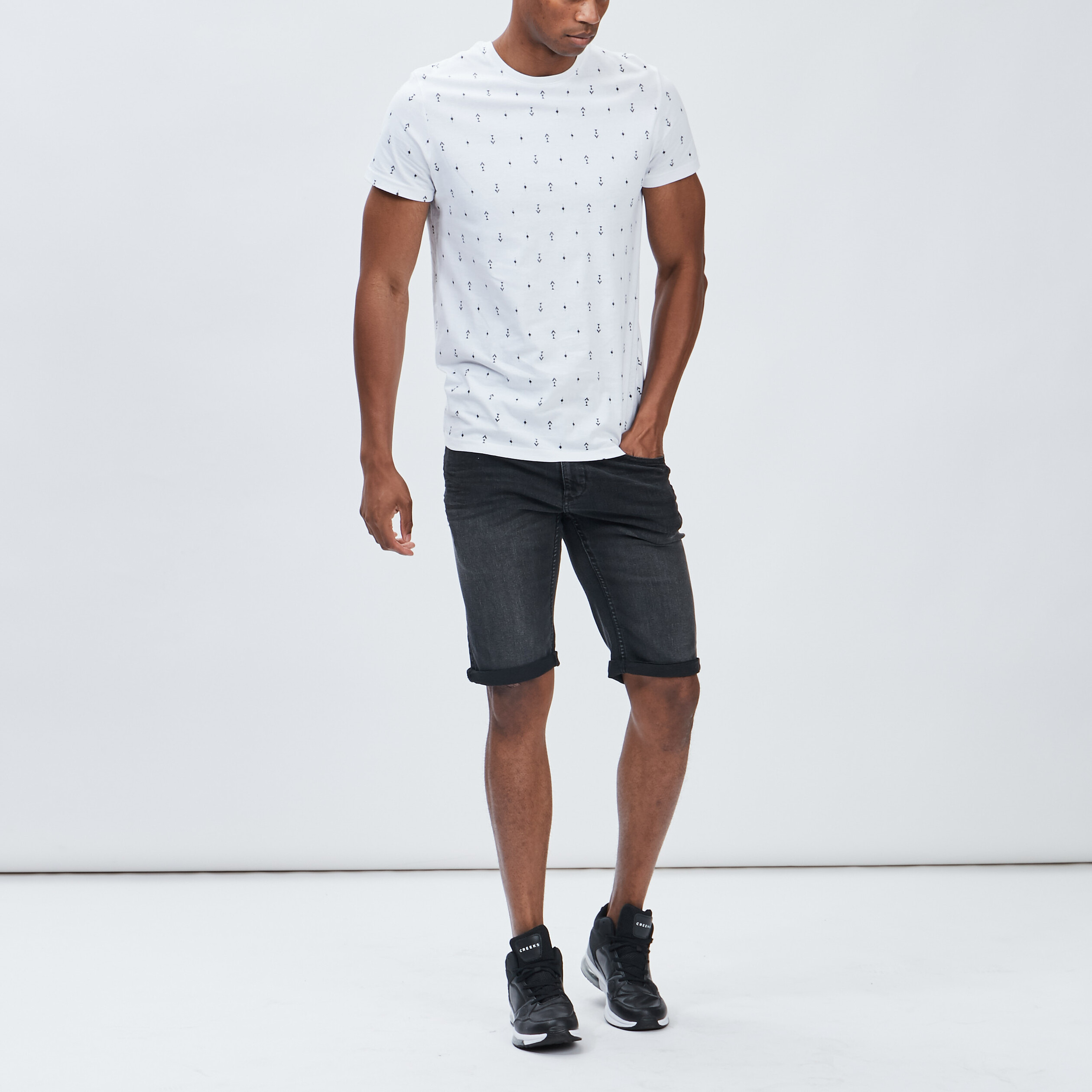 Bermuda regular en jean noir homme | La Halle