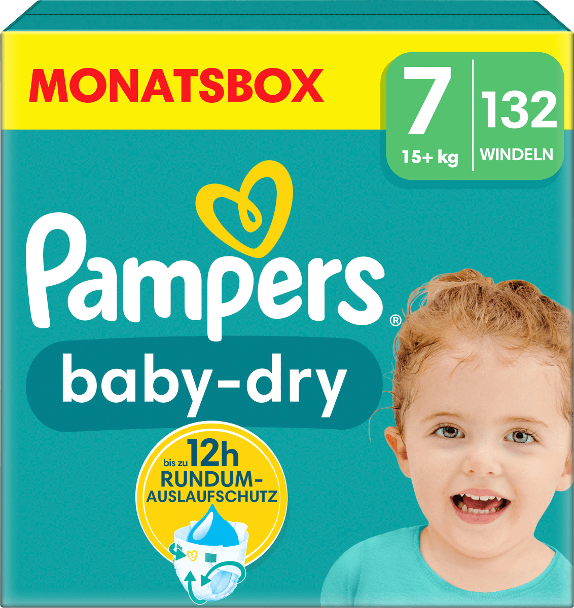 Windeln Baby Dry Gr.7 Extra Large (15+ kg), Monatsbox, 132 St