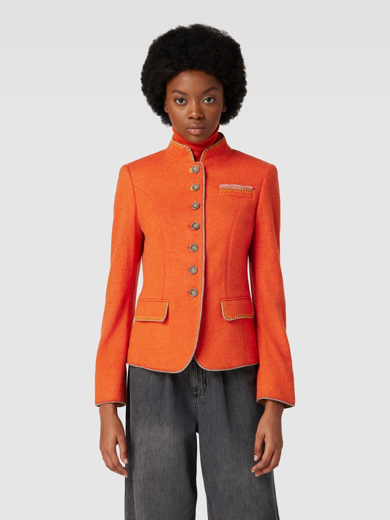 Blazer mit Kontrastbesatz in orange