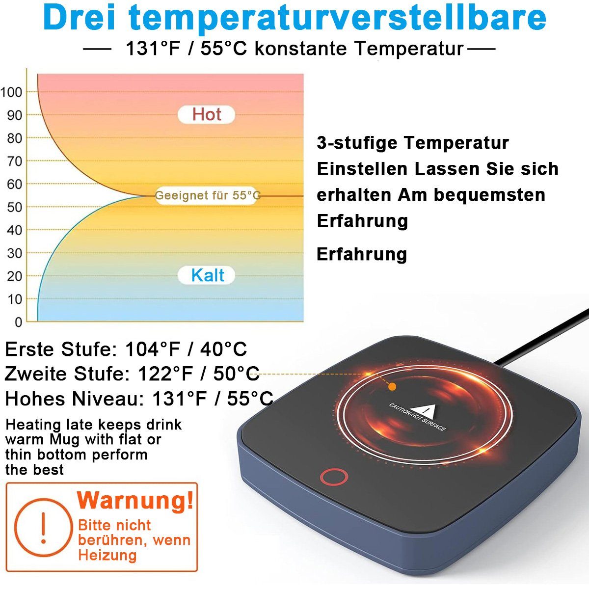 Yoyaxi Tassenwärmer Intelligenter Kaffeetassenwärmer - Getränke warmhalten