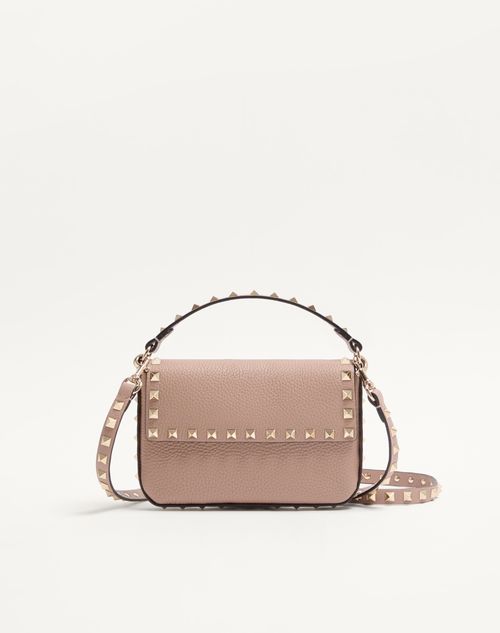 Rockstud-etui van granaatkleurig kalfsleer