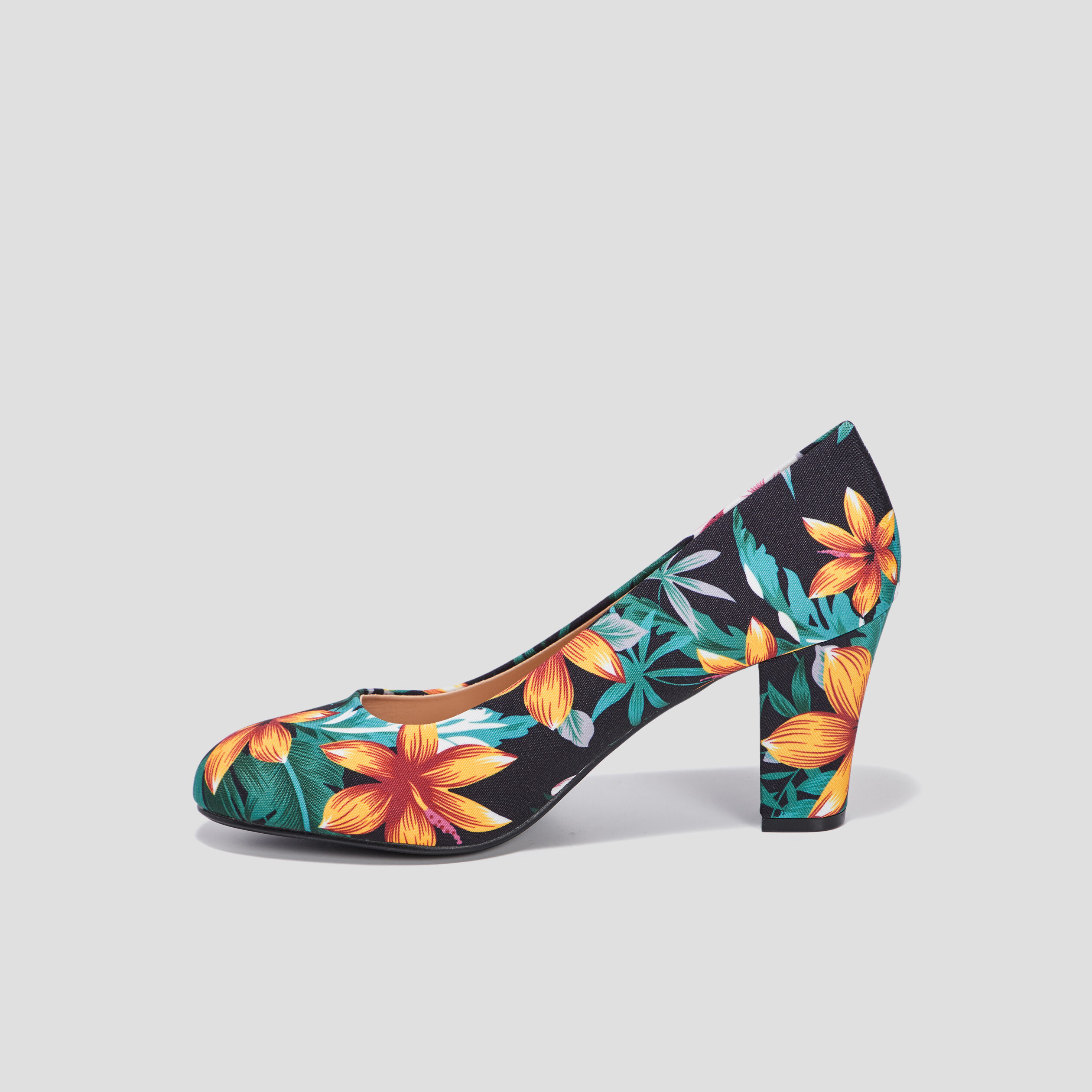 Escarpins à talons carrés multicolore femme | La Halle