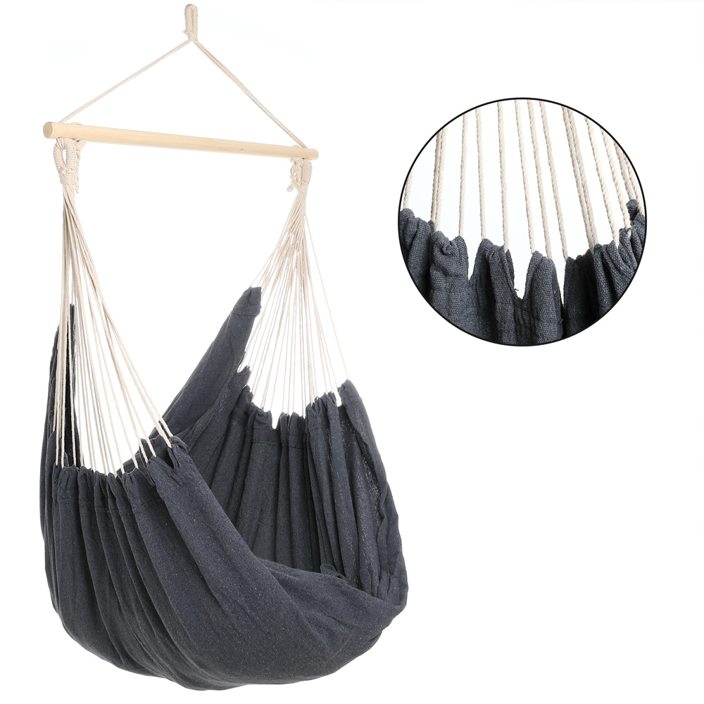 Casaria Detex Hängesessel 185 x 155 x 130 cm Grau