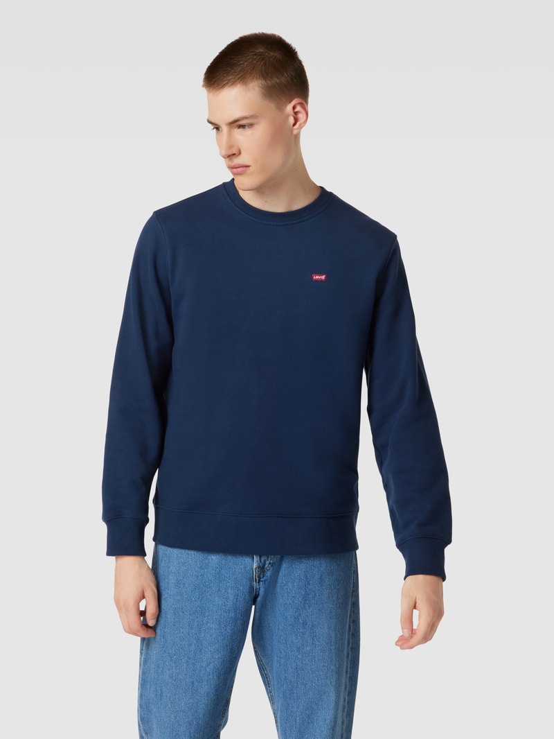 Sweatshirt mit Rundhalsausschnitt in dunkelblau