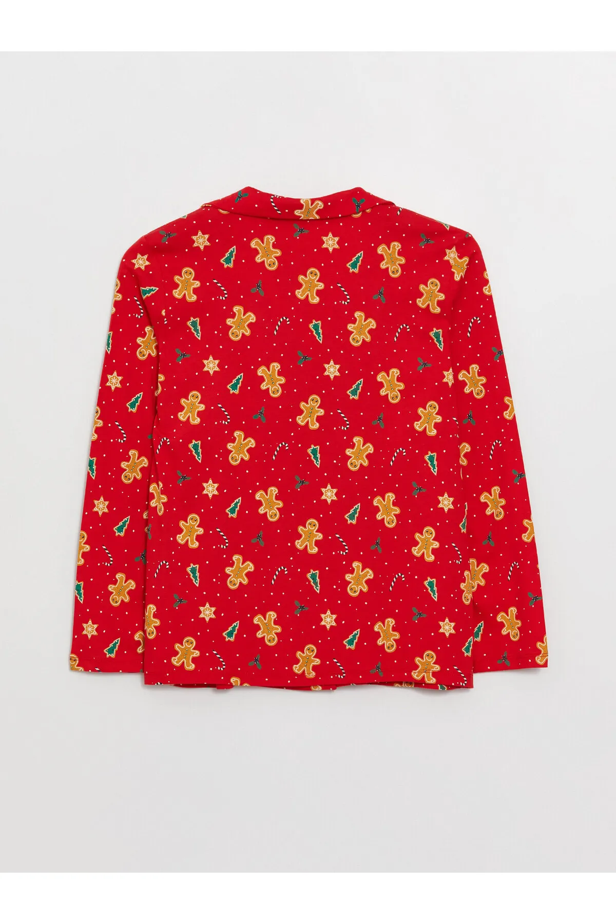 LC Waikiki  Langarm-Damenpyjama-Set mit Hemdkragen und Neujahrsmotiv
