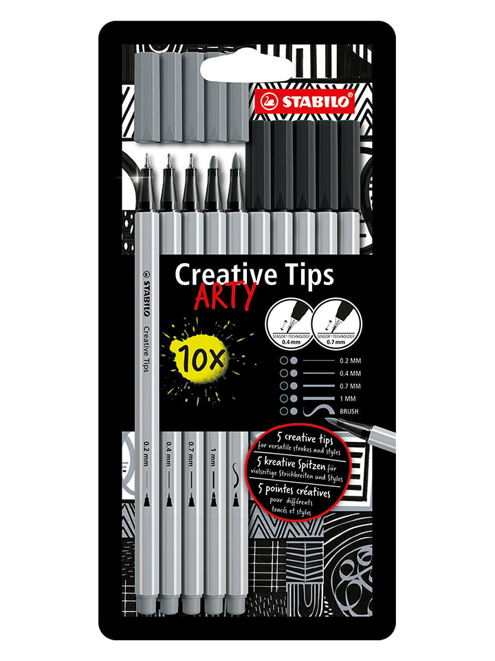 STABILO Multi-Liner ''STABILO Creative Tips ARTY'' in Grau - 10 Stück günstig kaufen onesize