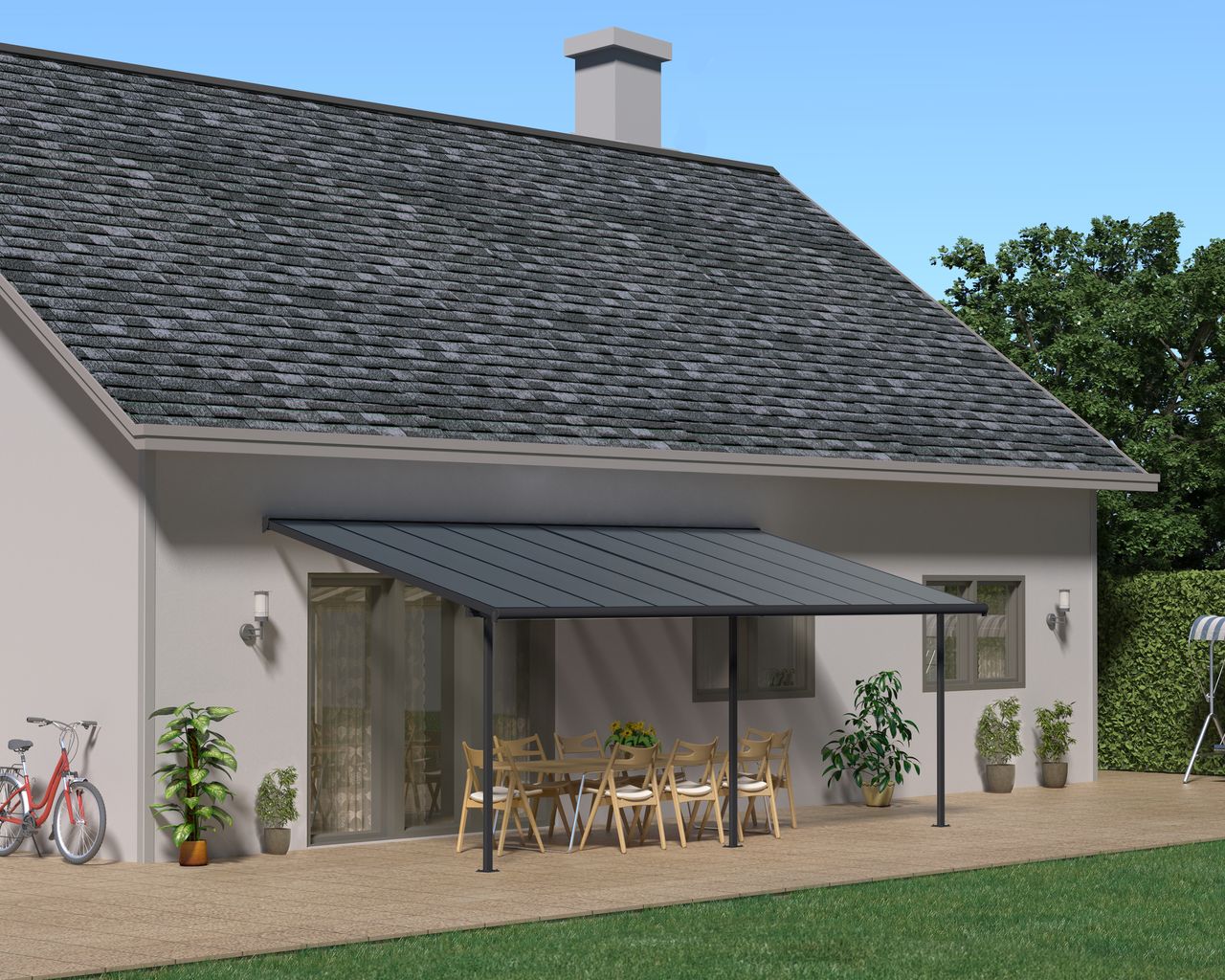 Canopia Terrassenüberdachung Capri  619x295cm Grau