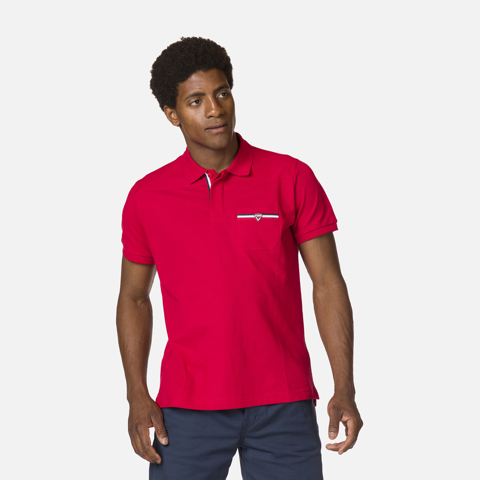 Polo logo à poche homme