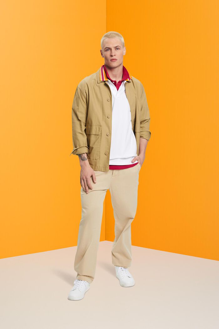 Poloshirt aus Baumwoll-Piqué mit Streifenkragen
