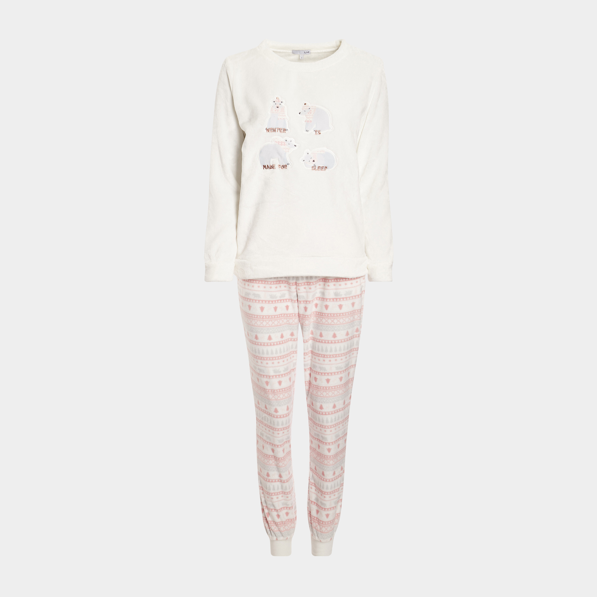 Ensemble pyjama 2 pièces ivoire femme | La Halle