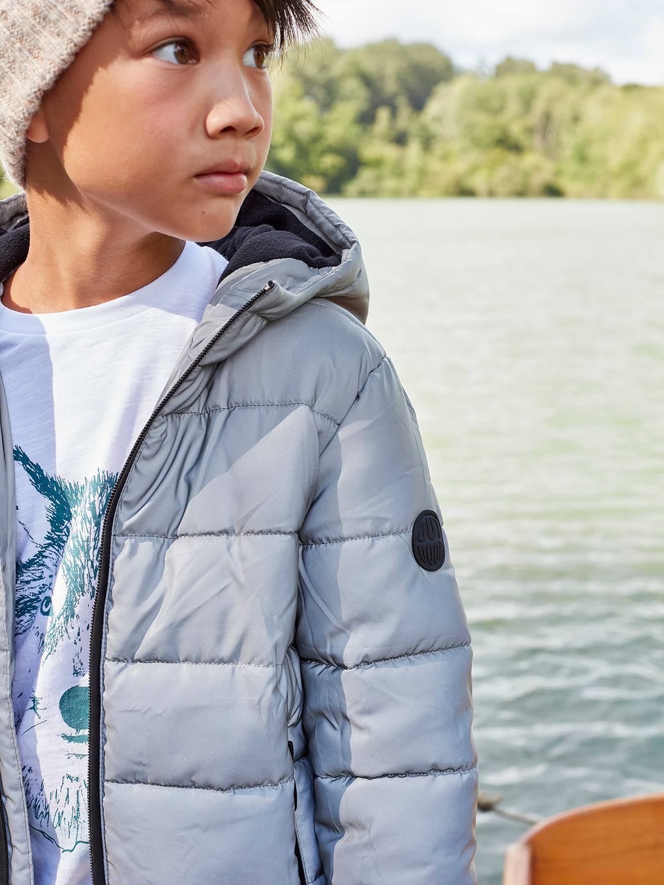 Vertbaudet Warme Jungen Steppjacke mit Recycling-Wattierung - grau
