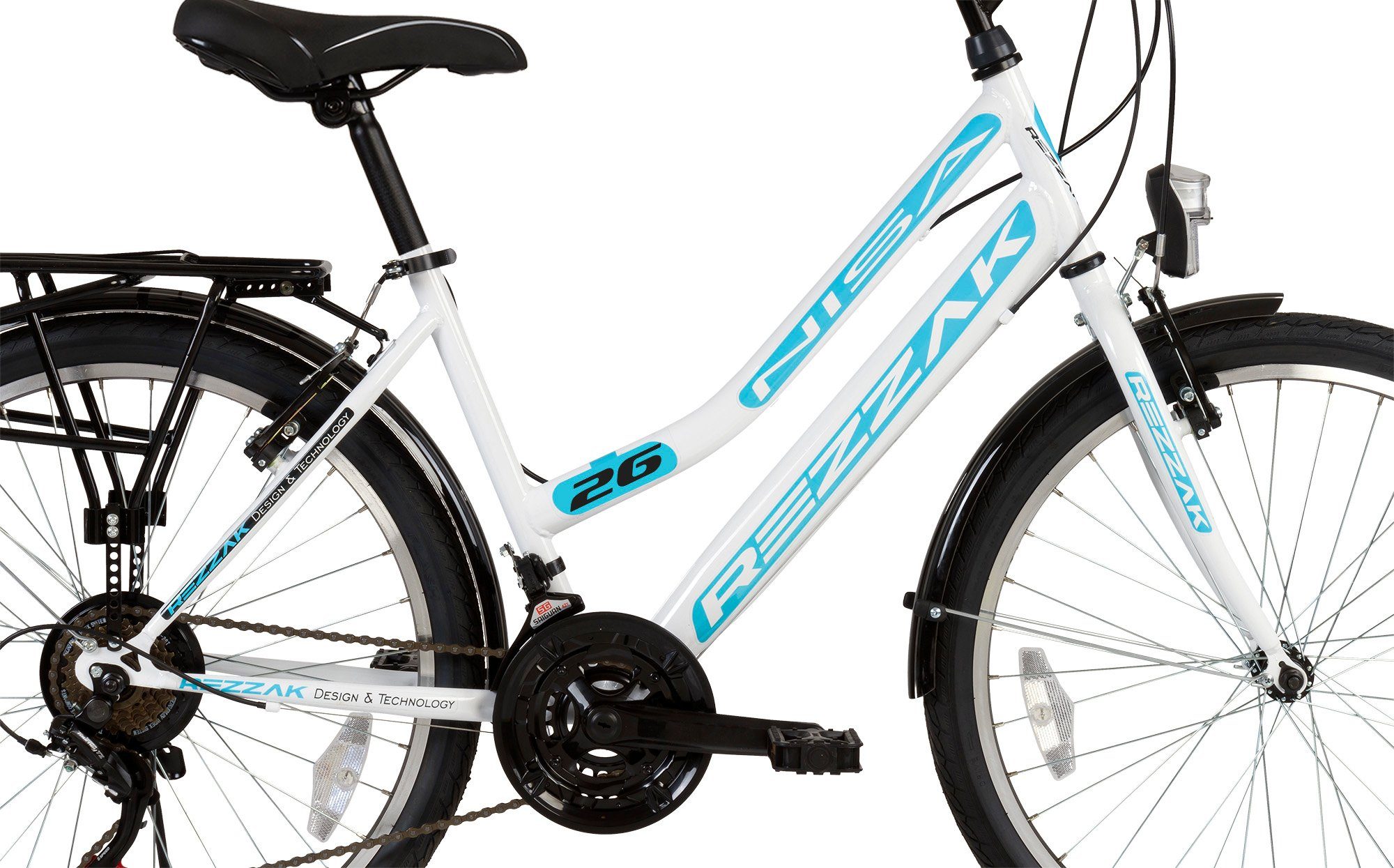 Rezzak Cityrad 26 Zoll Damen Mädchen Kinder Fahrrad City 21 Gang Shimanoschaltung, 21 Gang Shimano, Kettenschaltung
