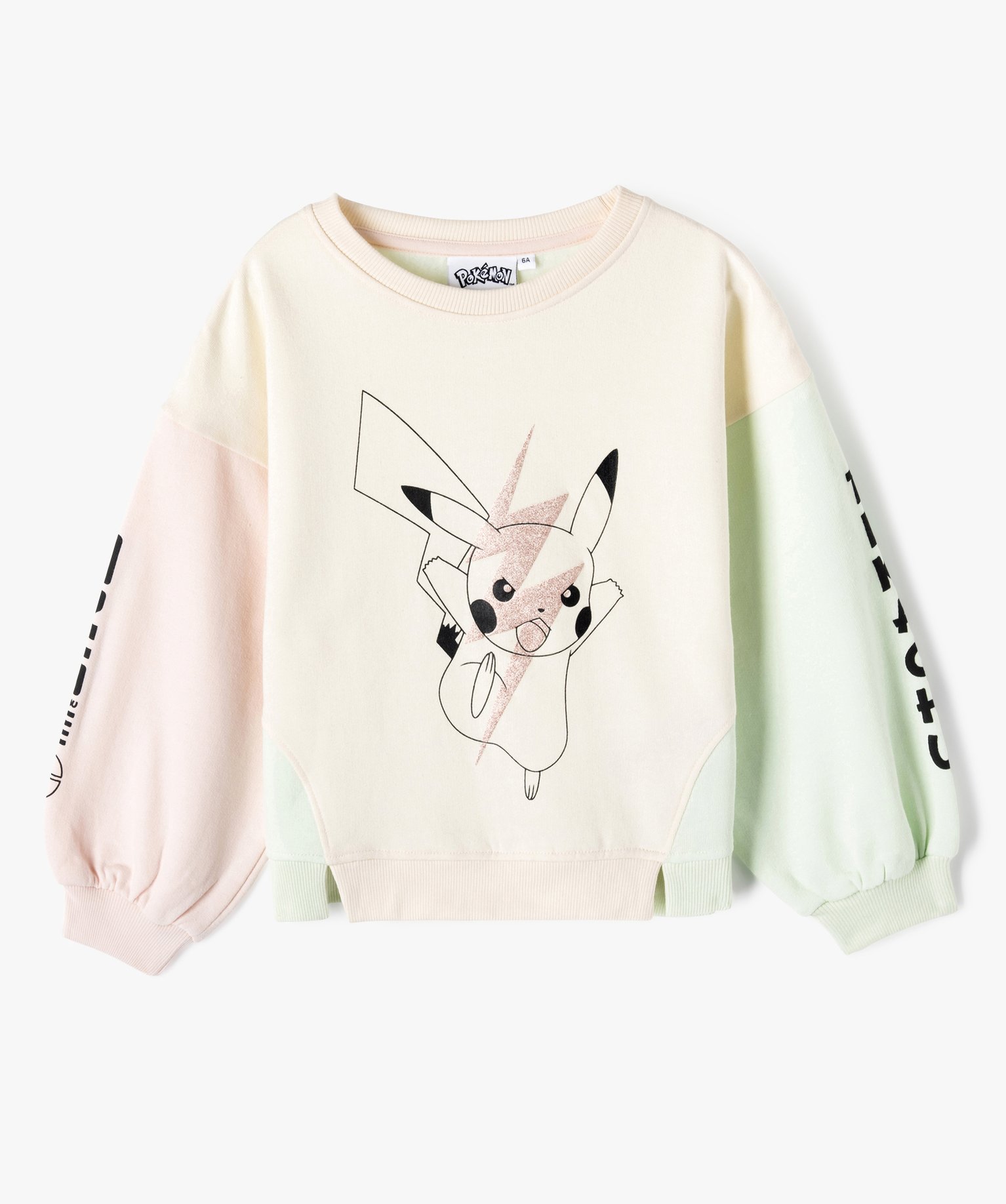 Sweat fille tricolore avec motif Pikachu - Pokemon multicolore | GEMO