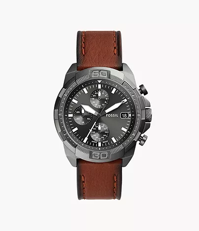 Fossil Uhr Chronograph Bronson LiteHide-Leder braun
