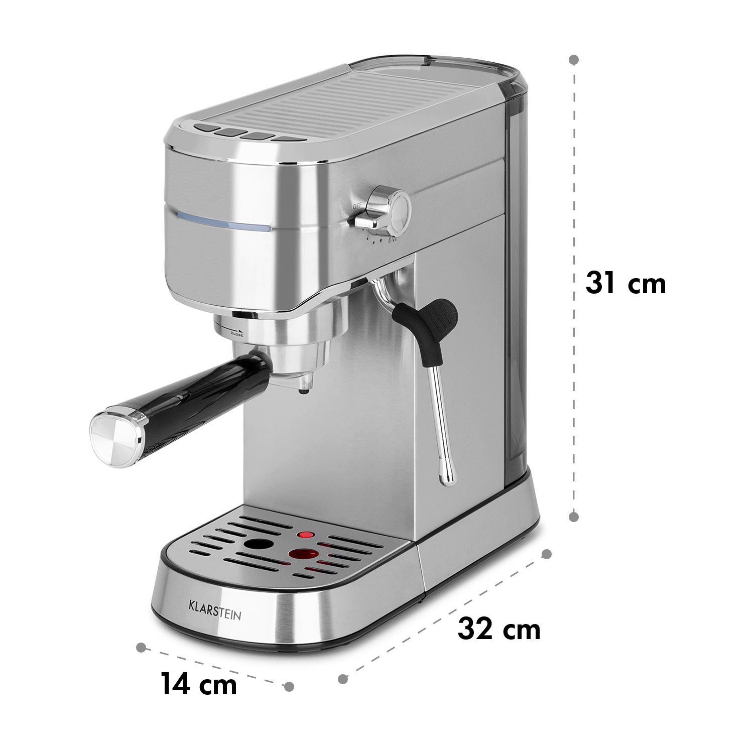 Klarstein Filterkaffeemaschine Futura Espressomaker, Für jede Tasse: Stoppfunktion für die richtige Menge
