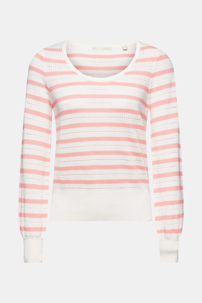 Baumwollpullover in Pointelle-Optik