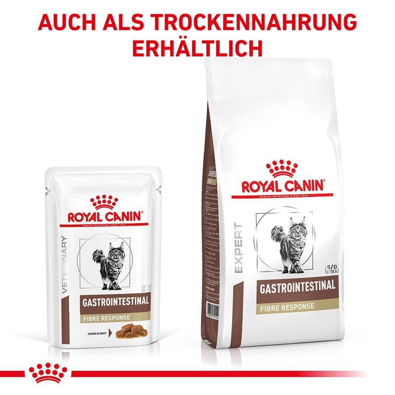 Royal Canin Veterinary Feline Gastrointestinal Fiber Response in Soße