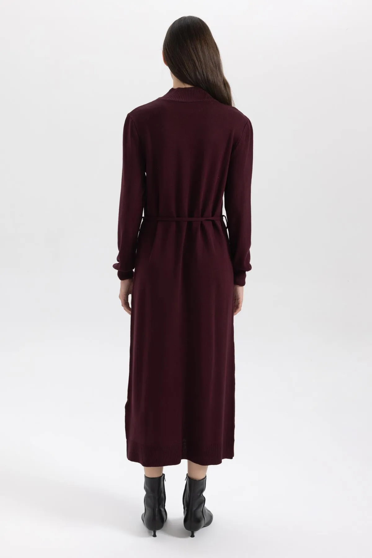 DeFacto  Langärmliges Maxi-Strickkleid mit halbem Rollkragen