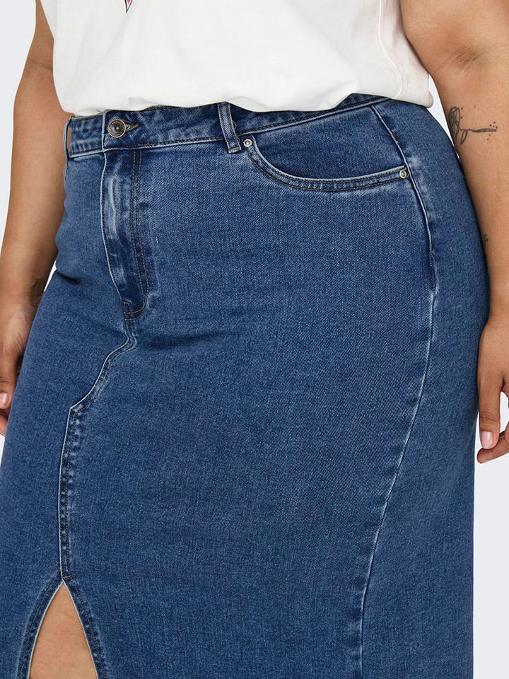ONLY Carmakoma Jeansrock in Blau günstig kaufen