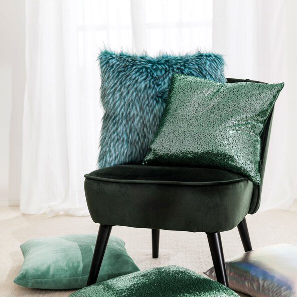 Kissenhülle Glitter, jade, 40 x 40 cm