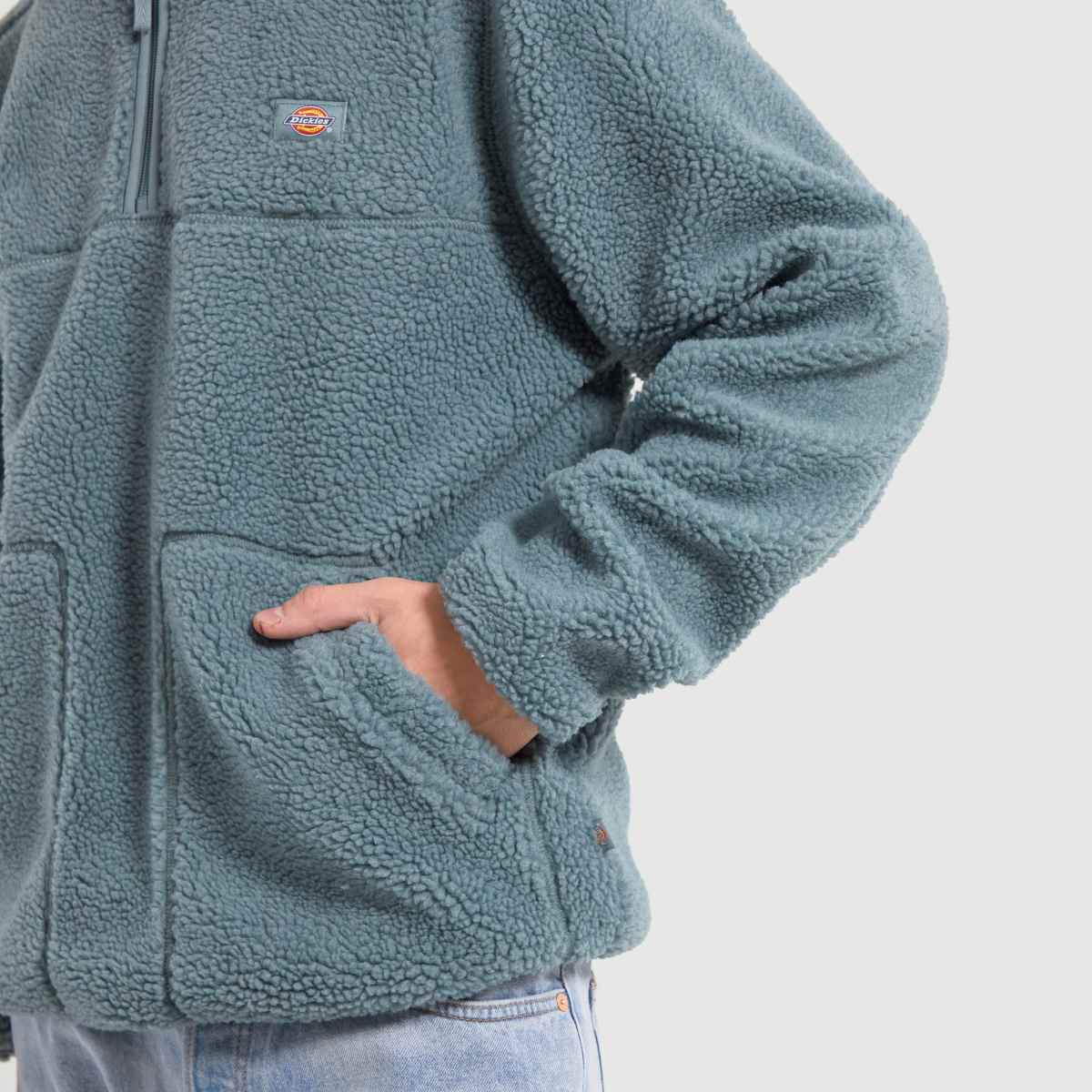 DICKIES – Mount Hope – Turkos fleecejacka med 1/4-dragkedja