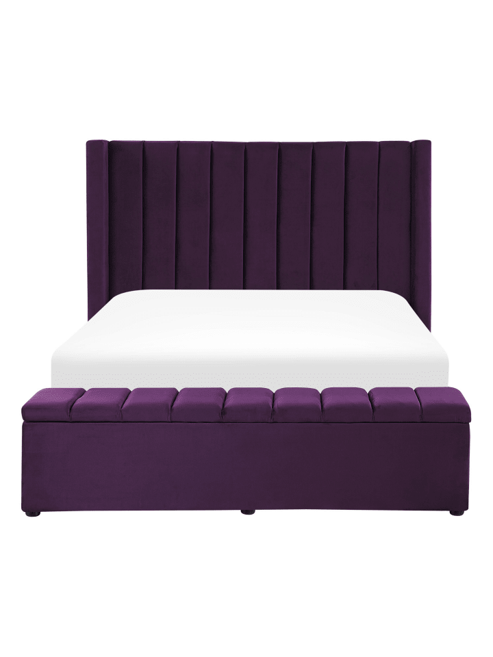 Beliani Doppelbett NOYERS in Violett - (W) 170 x (H) 132 x (L) 247 cm günstig kaufen onesize