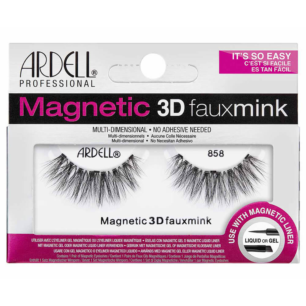 Ardell Faux-cils magnétiques simple frange Faux Mink 3D n° 858 Faux-Cils Magnétiques avec aimants invisibles