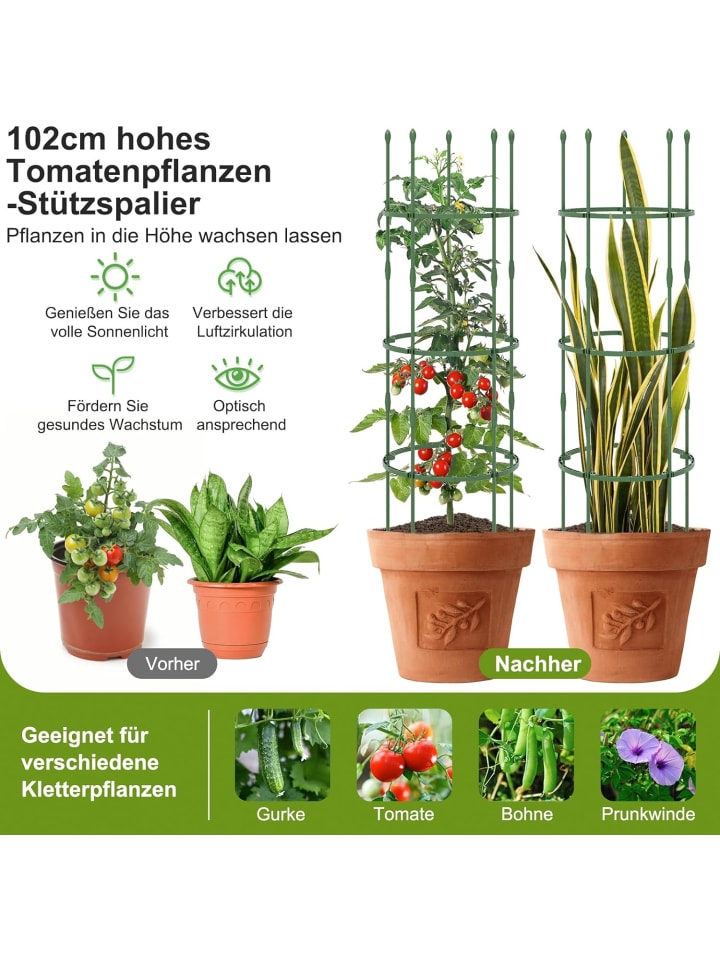 COSTWAY Tomaten Rankhilfe 3er Set 50x154cm in Grün günstig kaufen onesize