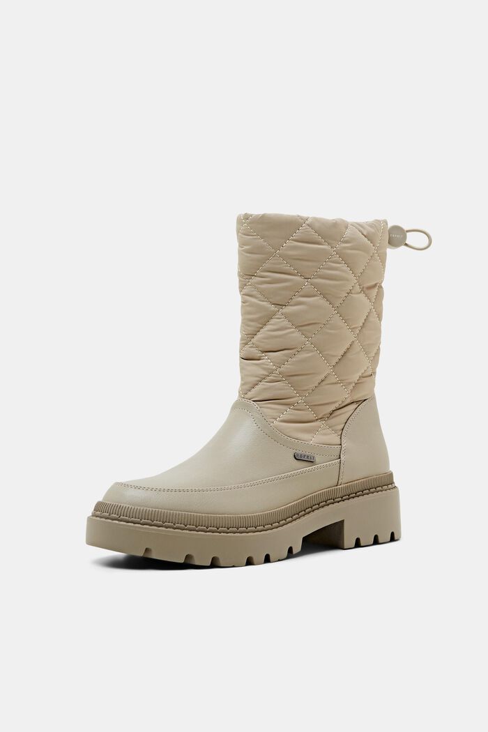 Wattierte Boots in Lederoptik