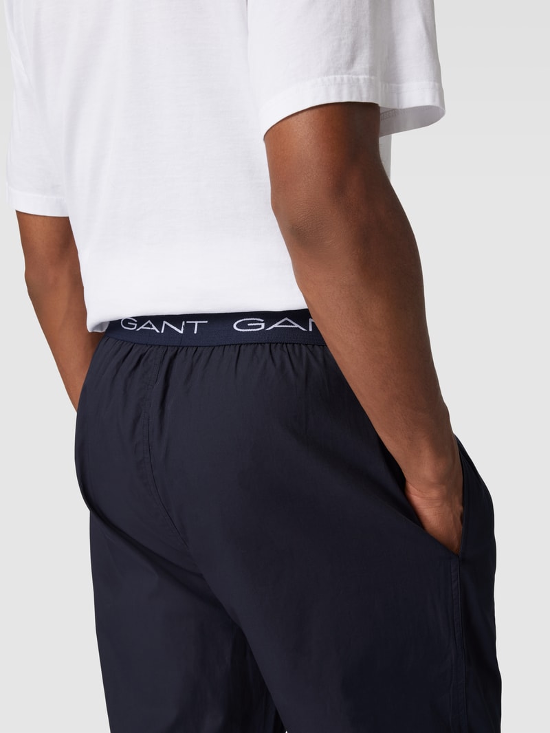 Pyjama-Hose mit Label-Details in dunkelblau