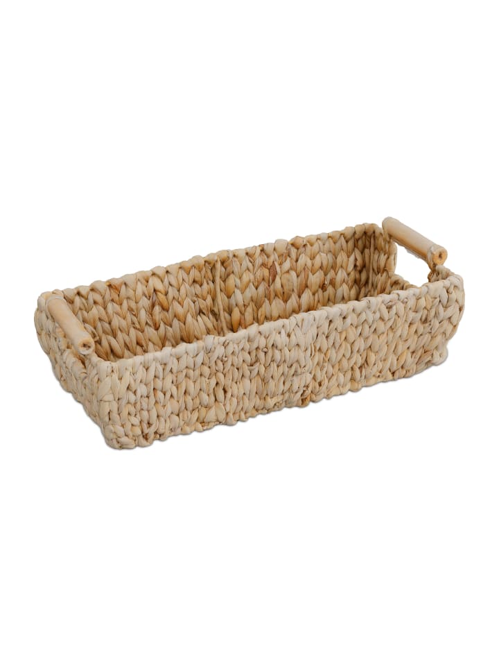 relaxdays Aufbewahrungskorb in Natur - (B)43 x (H)13,5 x (T)19 cm günstig kaufen onesize
