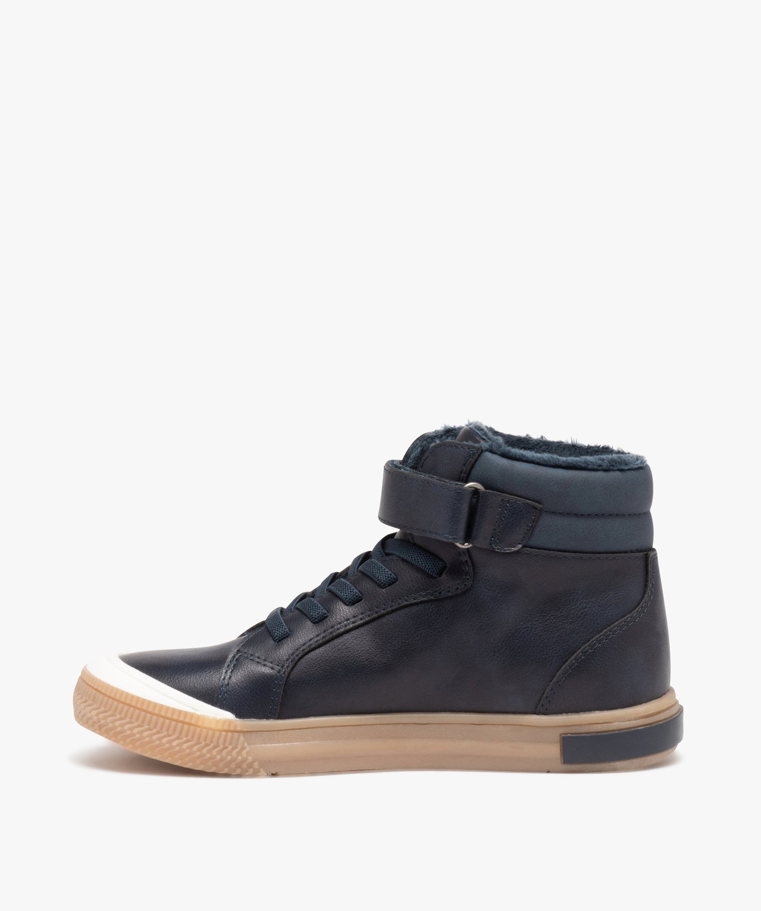 Boots fourrées à scratch look sportswear Garçon marine | GEMO