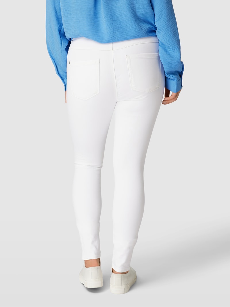 PLUS SIZE Jeans mit Label-Details Modell 'AUGUSTA' in weiß