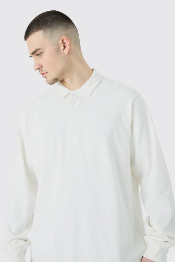 Tall Rugby-Poloshirt mit Knopfleiste