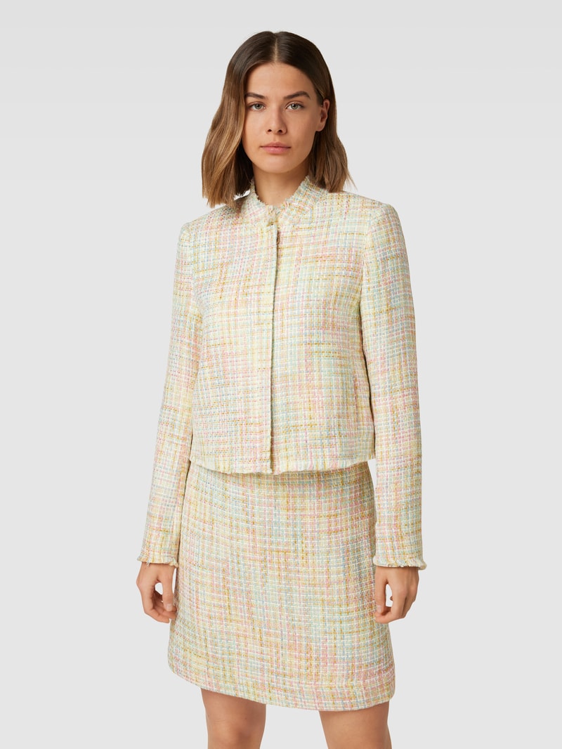 Blazer in Bouclé-Optik in hellgelb