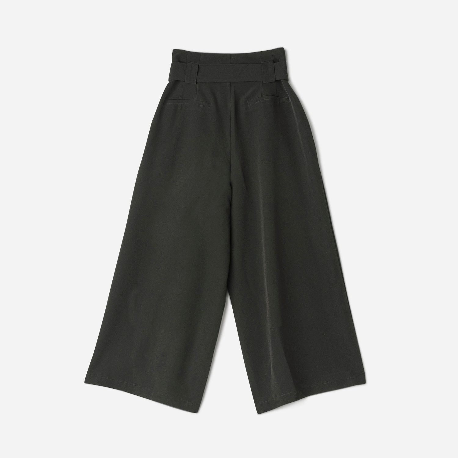 Pantalon taille haute TEXTO noir cropped et large