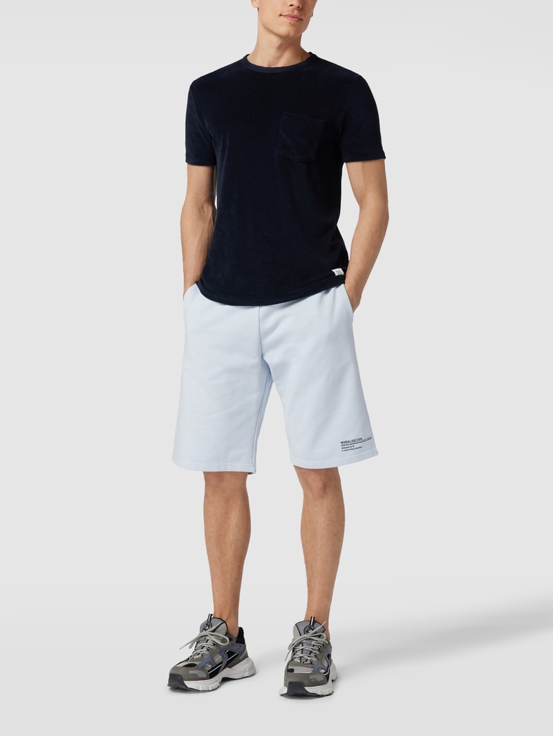 Sweatshorts mit Label-Print in ozean blau
