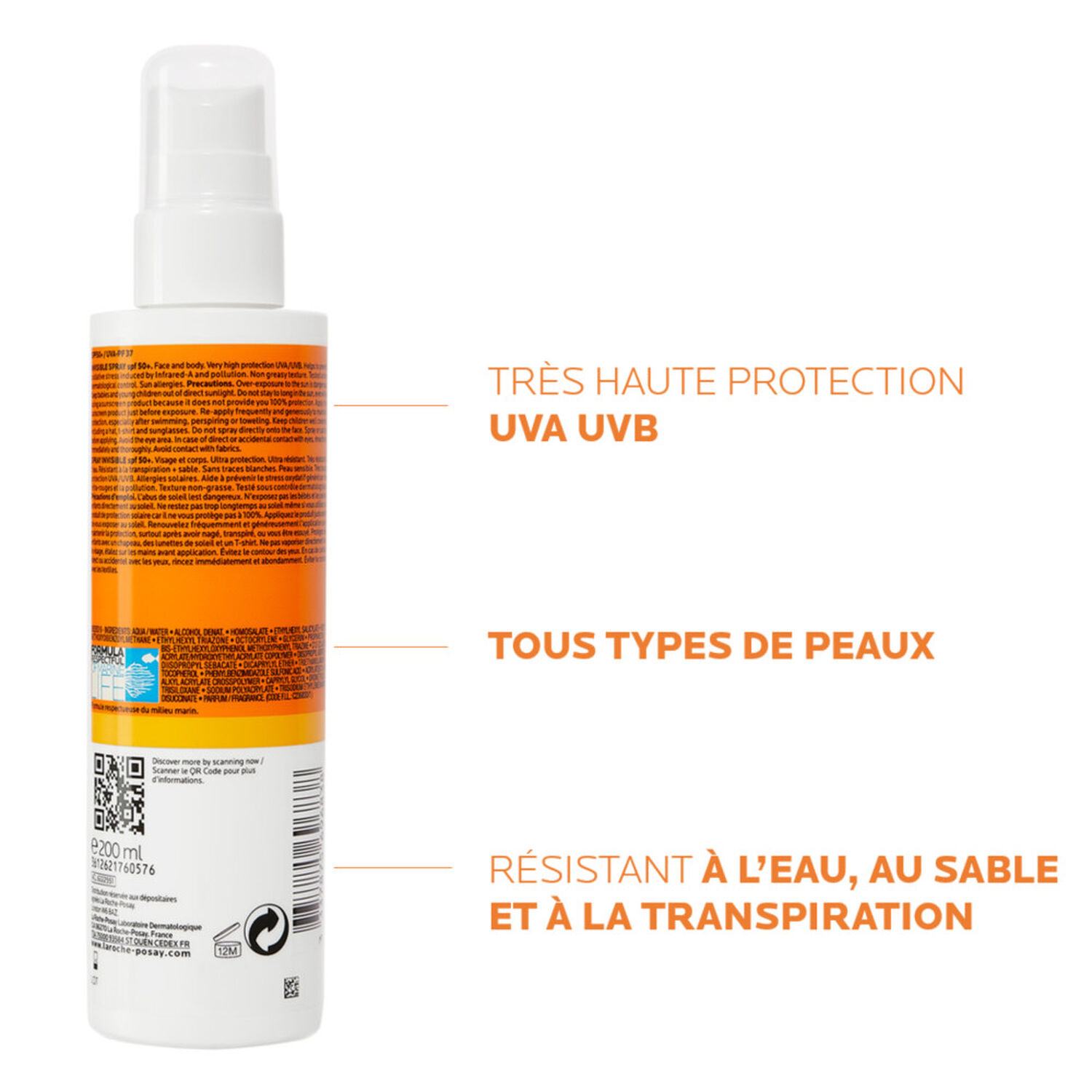la roche-posay Anthelios SPF50+ Spray Solaire Invisible 200 ml