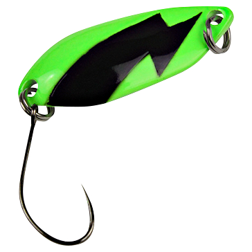 FTM Trout Spoon Spark (2,5 g, Grün/Schwarz UV)