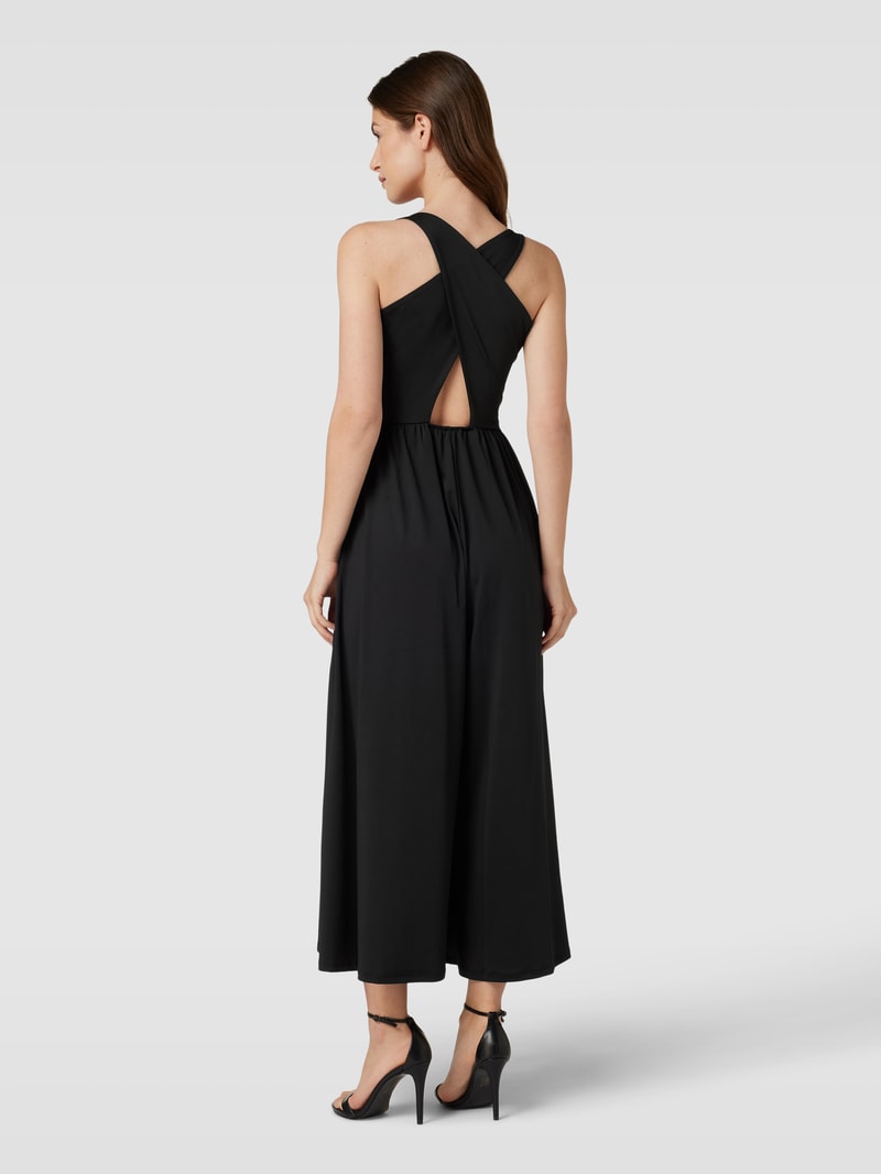 Jumpsuit mit V-Ausschnitt in schwarz
